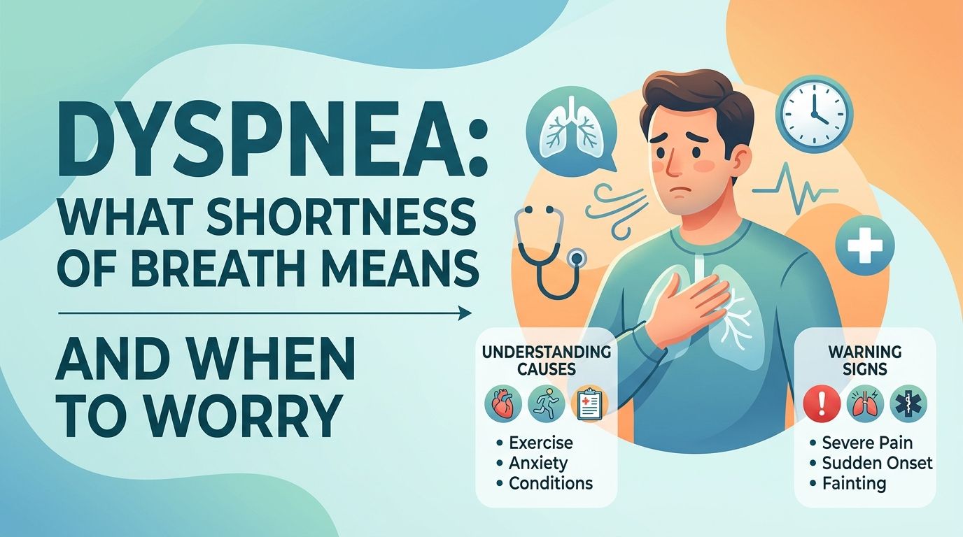 Person holding chest while experiencing shortness of breath